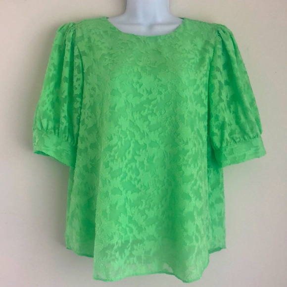 Vince Camuto Tops - Vince Camuto Lime Green Lace Blouse